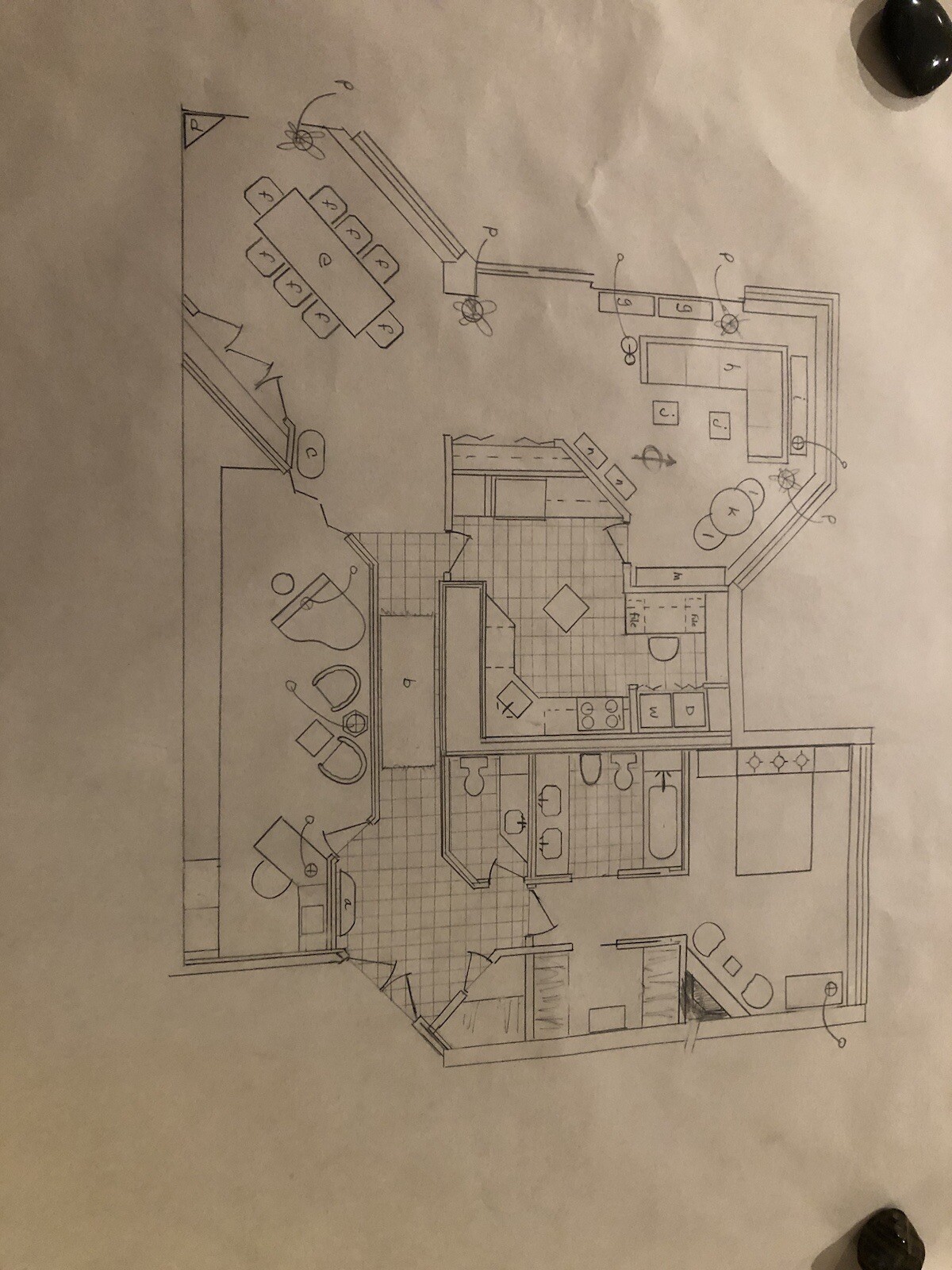 Vintage Architectural Drawings Lot of 5 Hand Drawn Plans