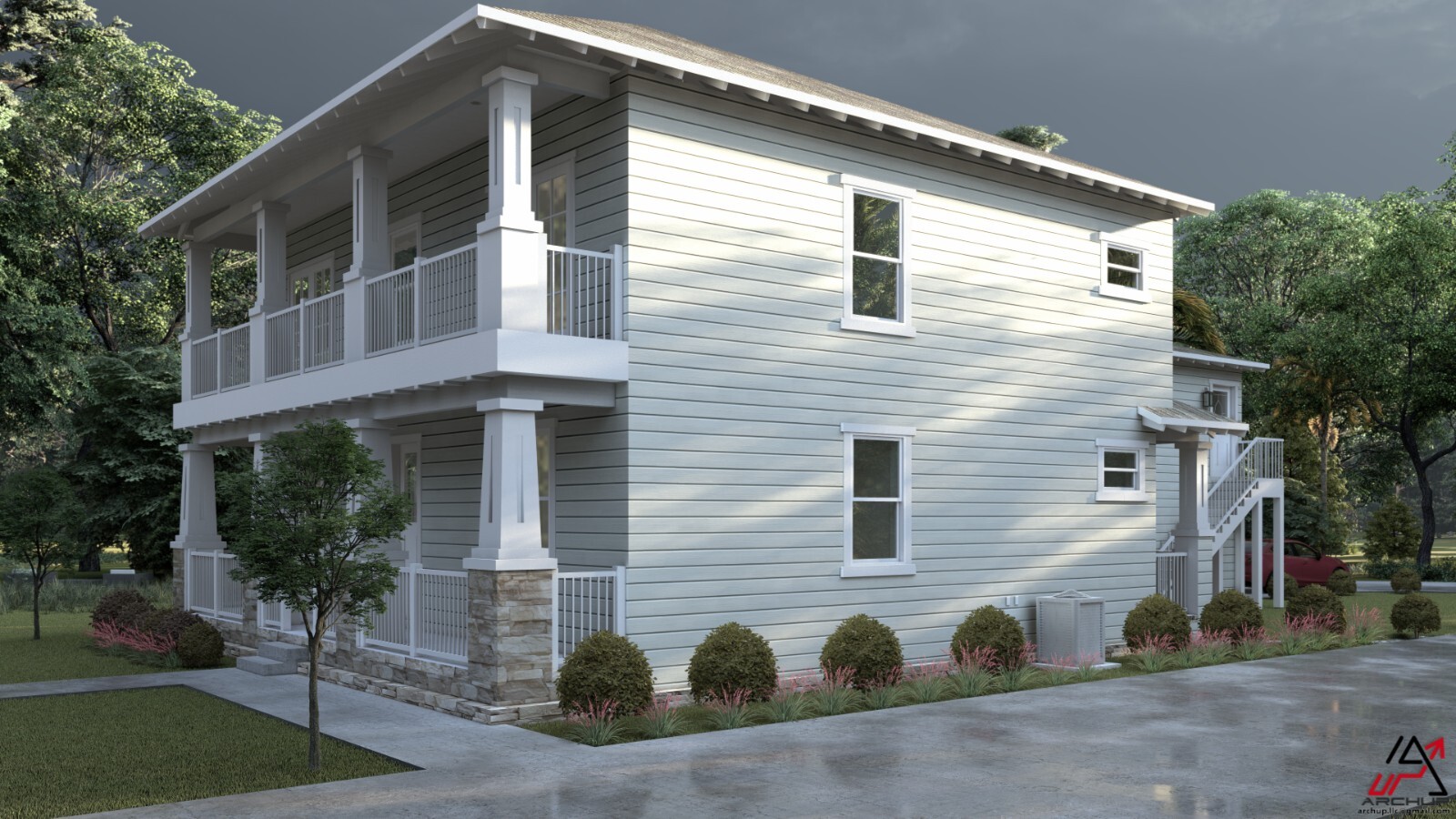 BLUEPRINTS AMERICAN FOURSQUARE 2-STORY PLAN ARCHUP #125