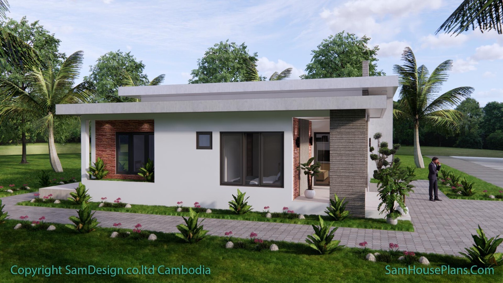 26×36 Feet House Plans 8×11 Meter 2 Beds 2 Baths Terrace Roof PDF (A4 Hard Copy)
