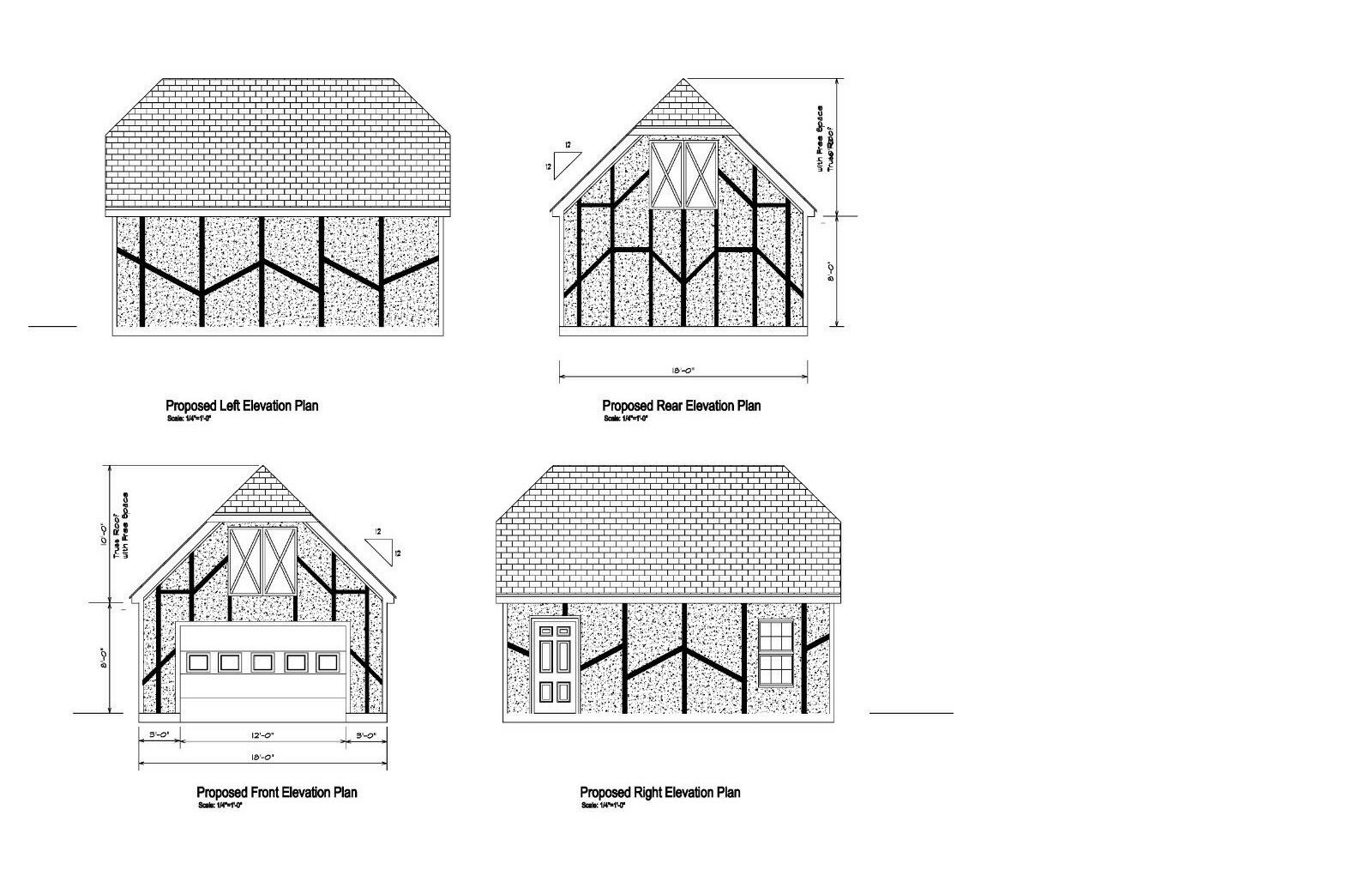 18’X24′- 24’X18′ ONE CAR GARAGE PLANS GABLE ROOF GARAGE PLAN 18-1824-GBL-7