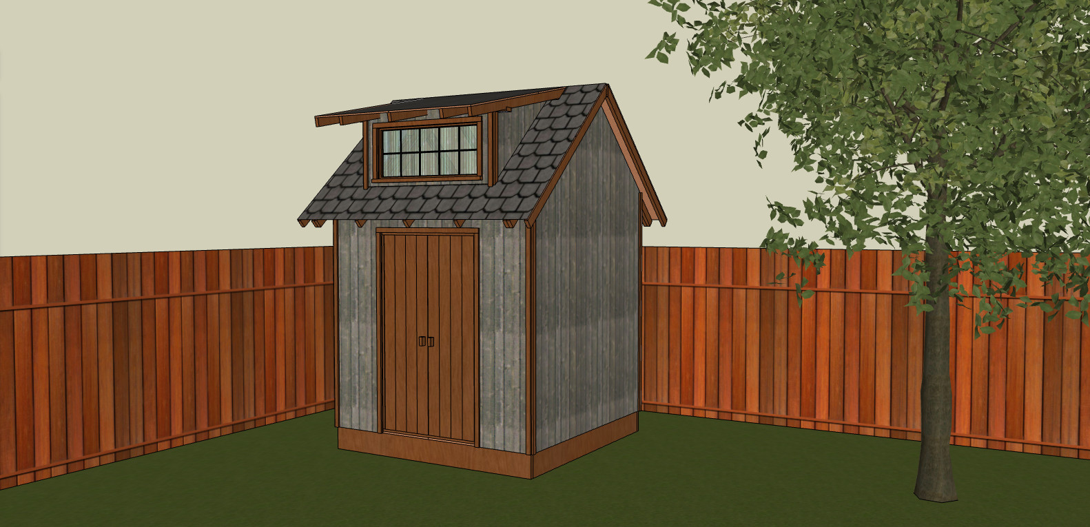 8 x 8 ft Garden/Tool Shed with Eave Build Plans Blueprints, Lumber List -PDF