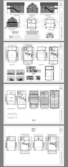 20×32 House — 1 Bedroom — 2 Car Garage — PDF Floor Plan — Model 6W
