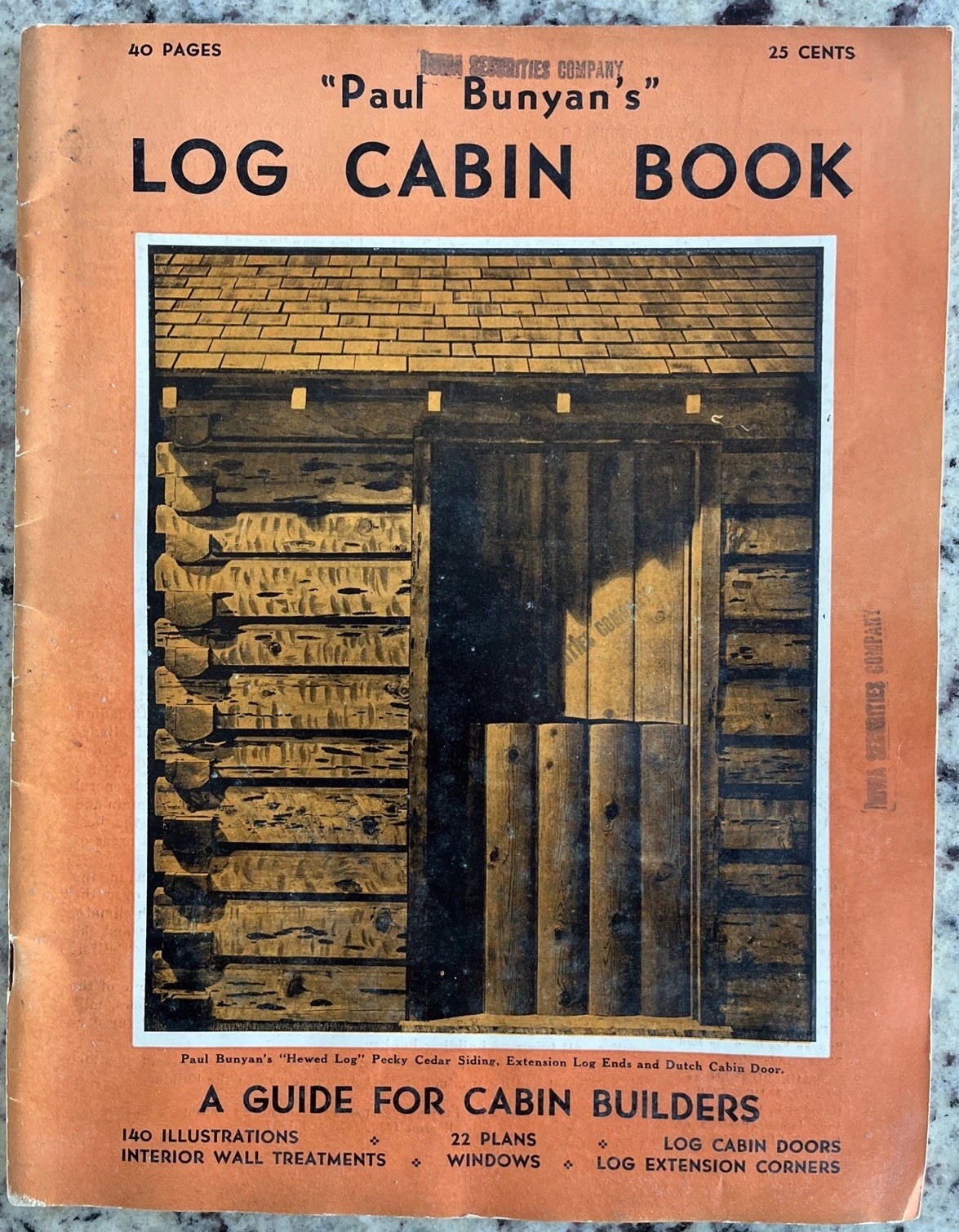 Vintage 1937 Paul Bunyan Log Cabin Plan Guide Cinder Cone Dance Hall Standish CA