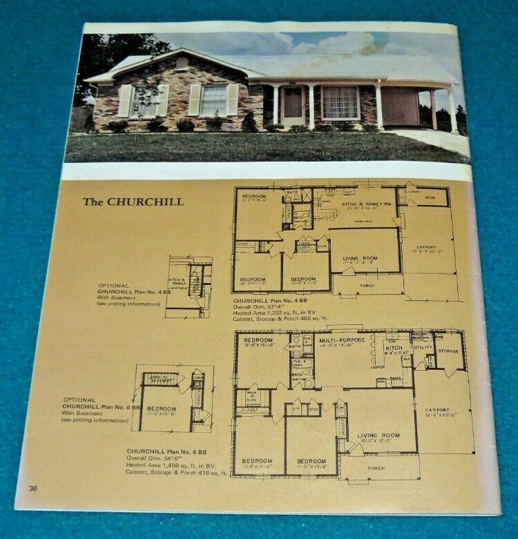 Vintage : HOUSE PLANS «Homes of Today» B-97 @ Southern UNITED STATES