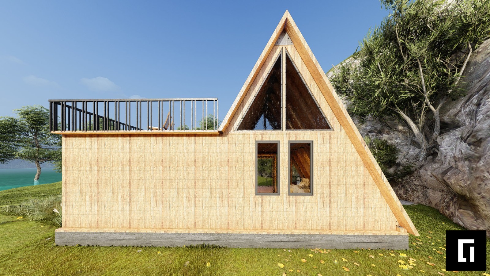 A frame house plans, Cabin DIY Plans – 550SF- Tiny House Building