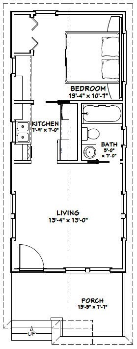 14×32 Tiny House — 447 sq ft — PDF FloorPlan — Model 1D