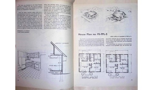 USDA Forest Service Designs for Low-Cost Wood Homes Booklet with Plans 1969