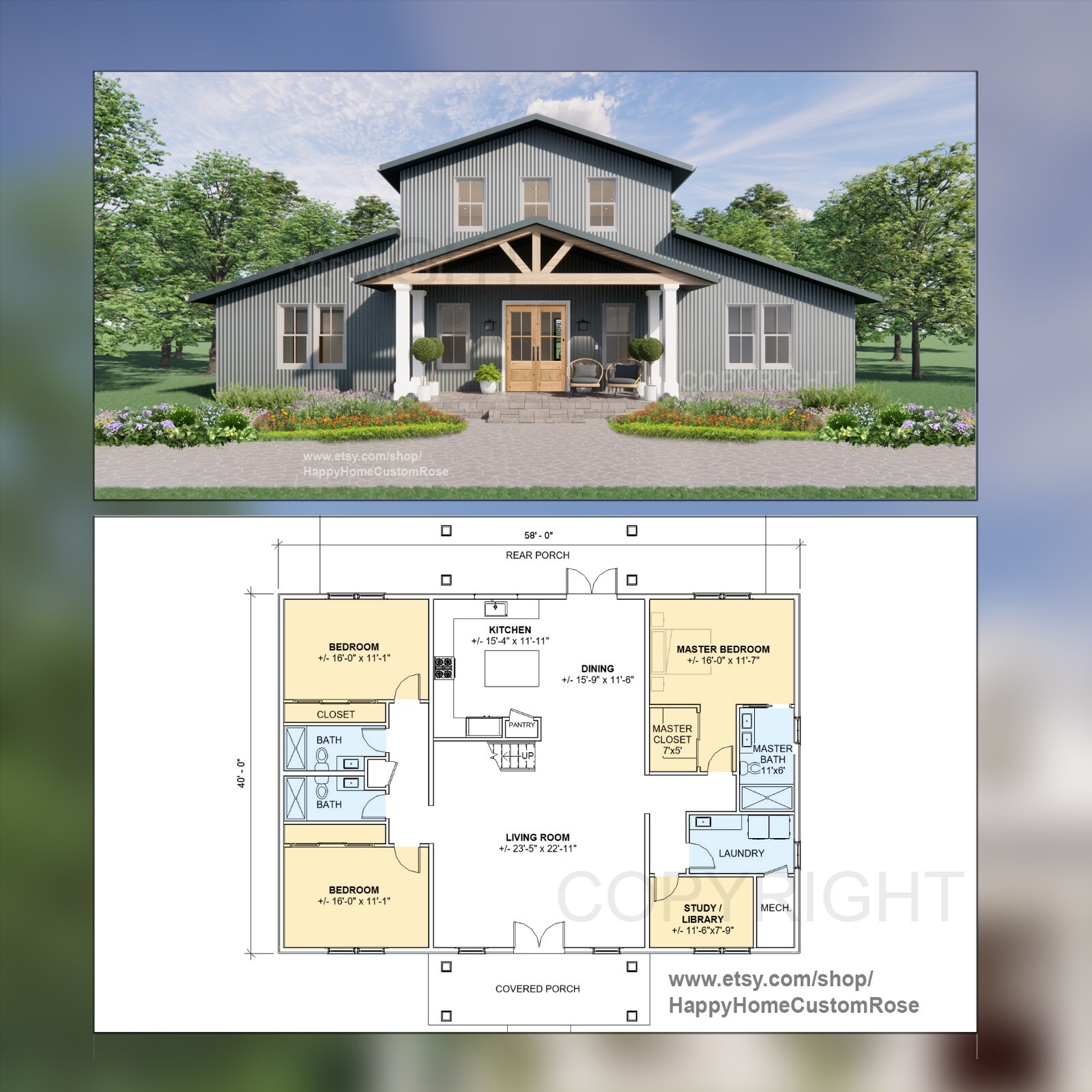 Hayloft Haven Two Story Monitor Style Barndrominium Blueprint Construction Plans