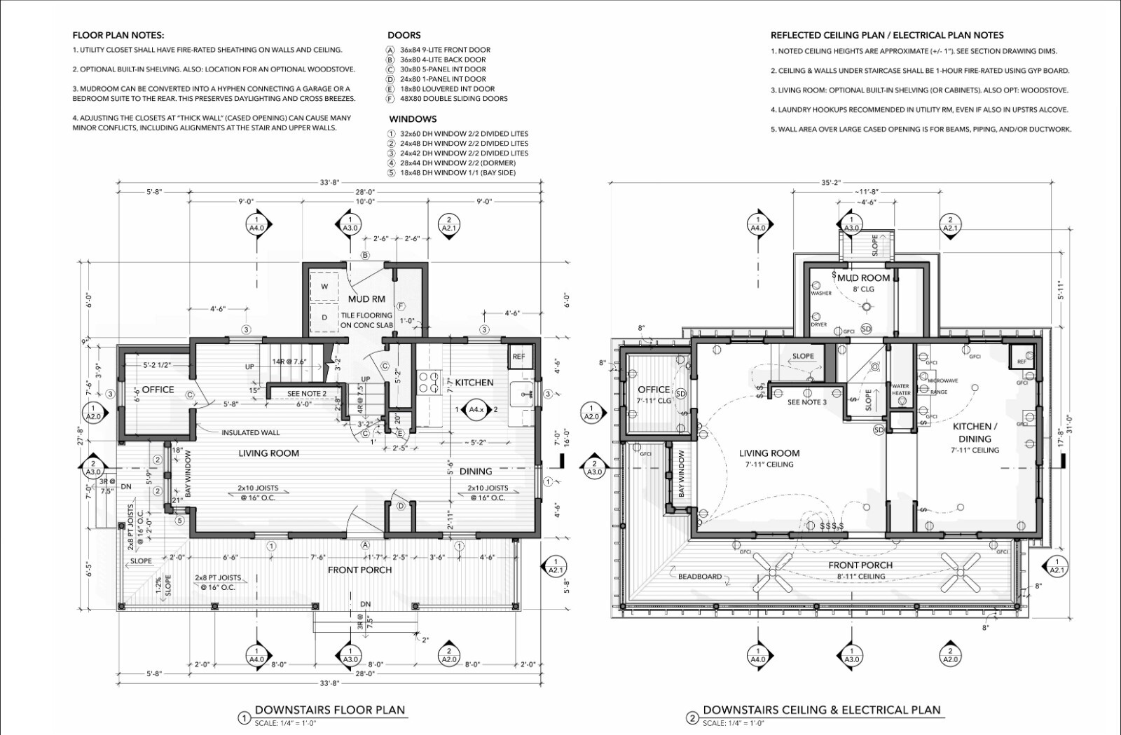 Two-Story 2-Bedroom Home Building Plans | 28’x16′ | 956sqft | DIY Blueprint