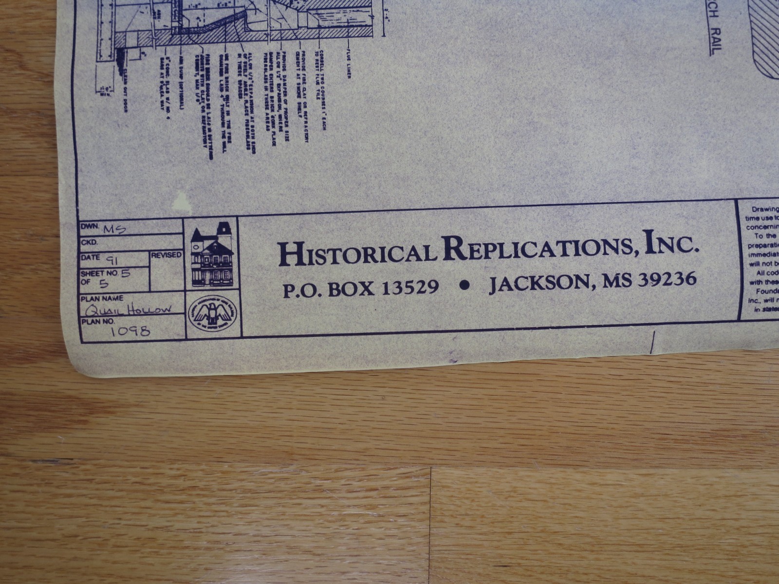 HISTORICAL REPLICATIONS HOUSE PLANS 3 COMPLETE SETS of BLUEPRINTS PLAN 1098
