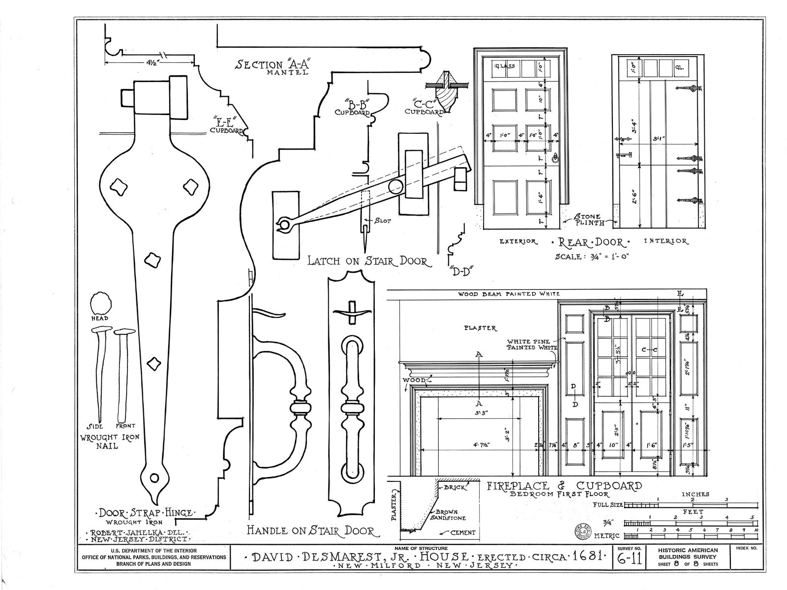Dutch Colonial Gambrel Roof farmbouse, architectural plans, 3 Bedrooms, 2 Baths