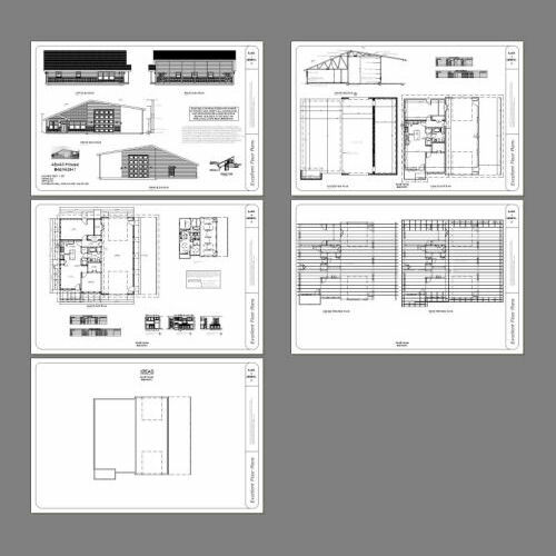 46×48 House – 1 Bedroom 1 Bath 1 RV – 1,157 sqft – PDF Floor Plan – Model 1
