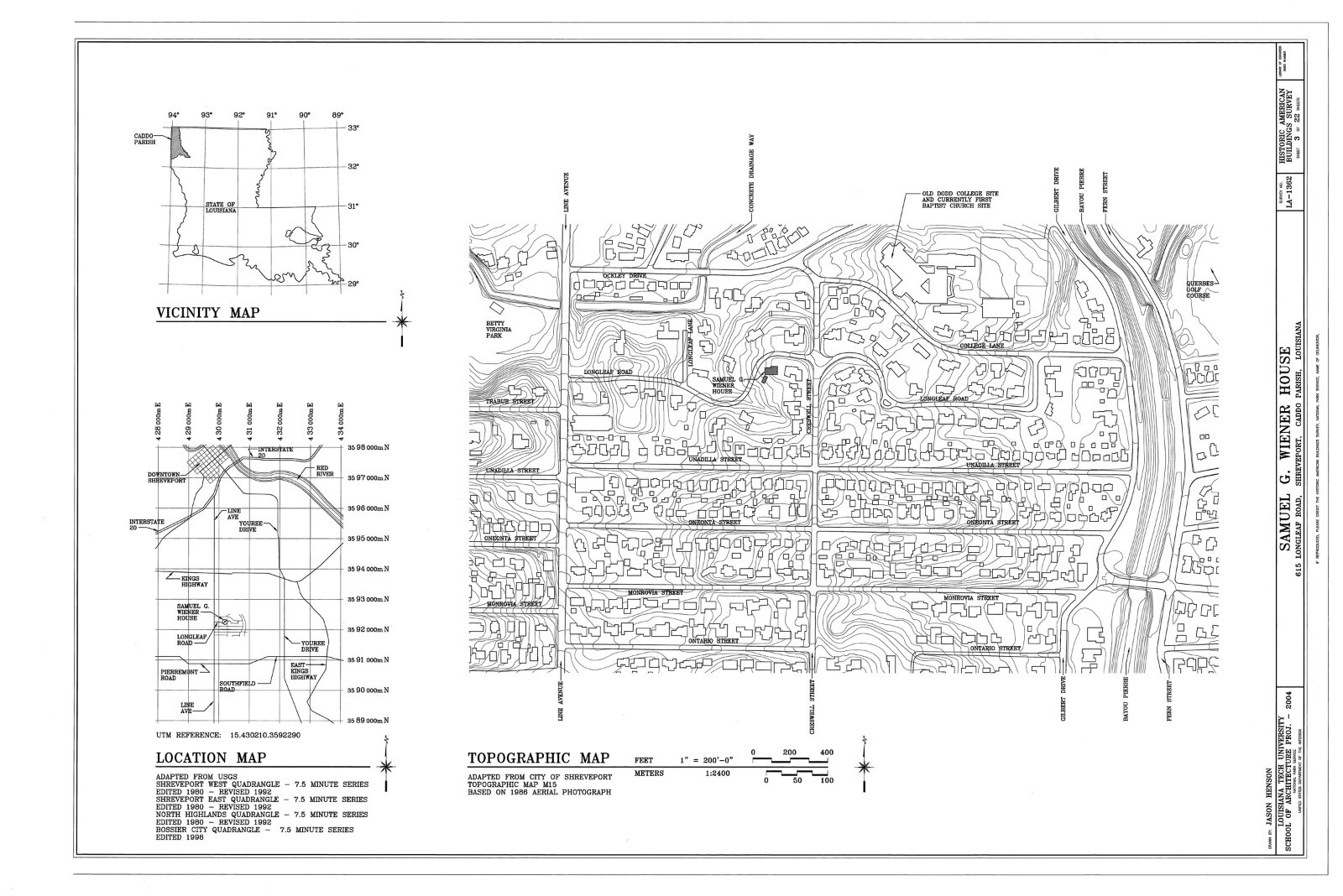 Mid-Century Modern home, stucco brick glass block, architectural PRINTED plans