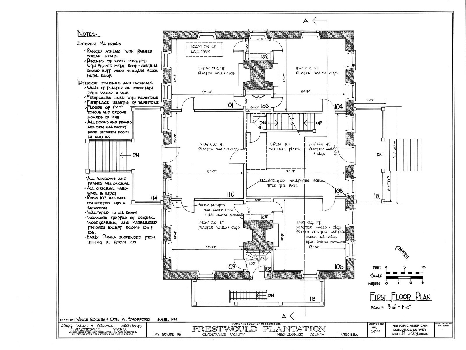 Architectural Home Plans, Prestwould Virginia Plantation Mansion w/ cottages