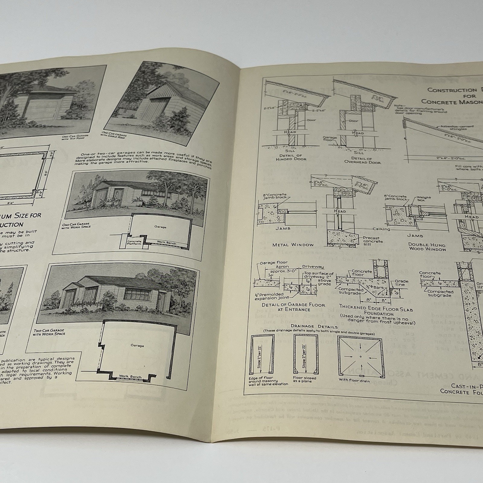 1949 Portland Cement Build Your Home Garage With Concrete Masonry Blueprint Plan