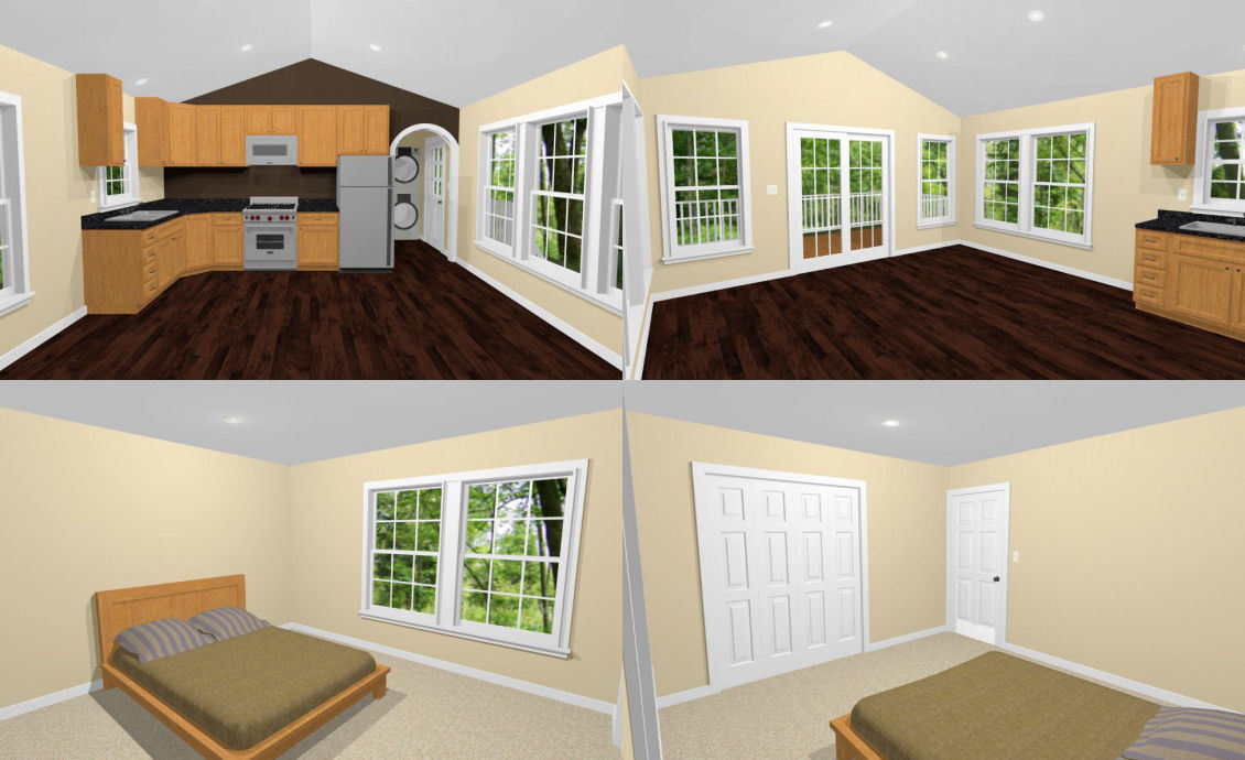 16×36 House — 1 Bedroom — PDF Floor Plan — 744 sq ft — Model 10B