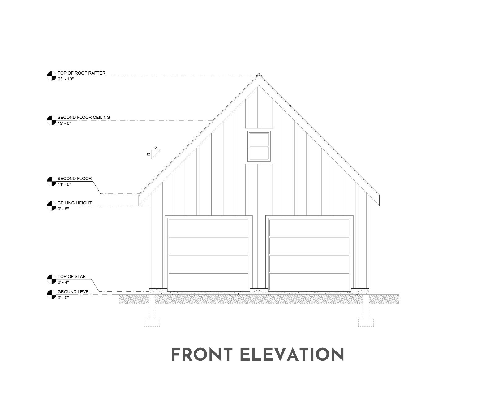 24′ x 24′ Two Car Garage, Detached Garage, 576 Sq Ft, 9 ft Walls, Attic Room