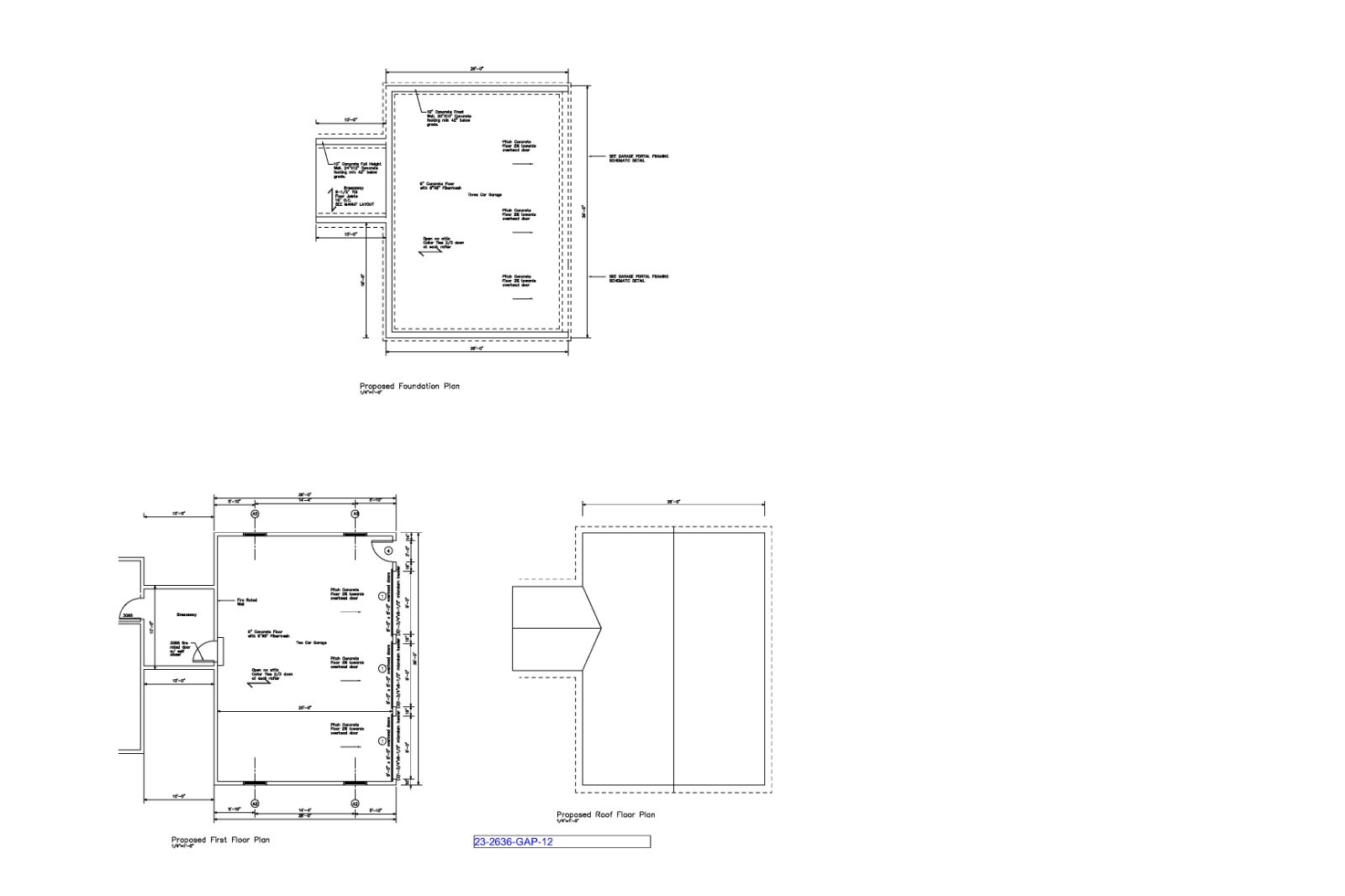 26′ X 36′ GARAGE ADDITION PLANS – CAPE STYLE GARAGE ADDITION – PLAN 23-2636-GAP-