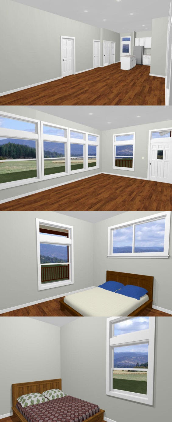 26×34 House — 2 Bedroom 1 Bath — 884 sq ft — PDF Floor Plan 1E