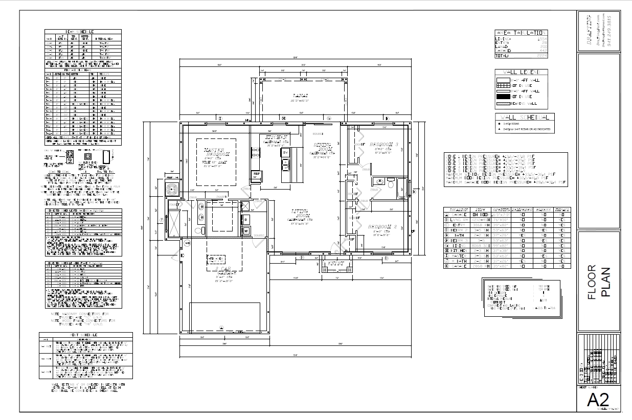 2,224 sq/ft Florida Custom Home Plan Blueprints COMPLETE SET in PDF NEW House