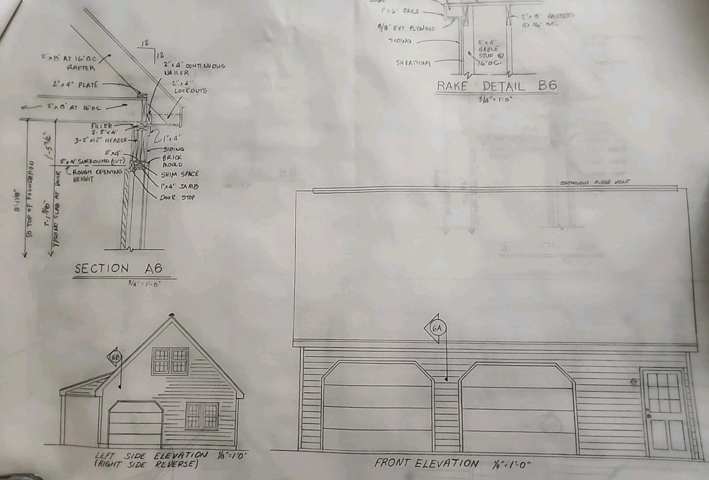 1989 Vintage 2 Story Double Car Garage Addition 18 Page Paper Blueprint Plan