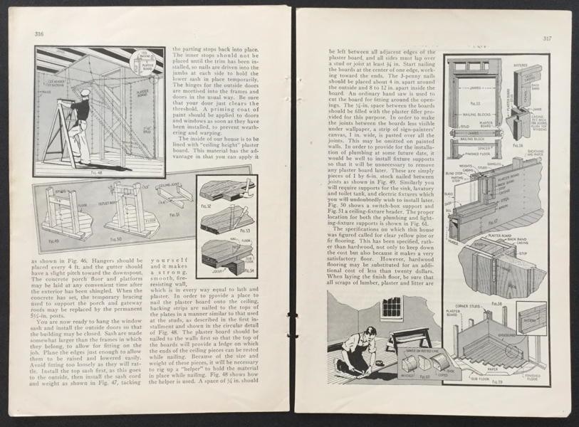 2 Bedroom Cape Cod House 1933 HowTo Build PLANS 20’x26’ or 20’x32’
