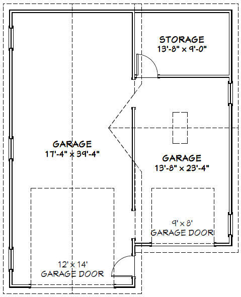 32×40 1 RV 1 Car Garage — PDF Floor Plan — 1,197 sq ft — Model 2A