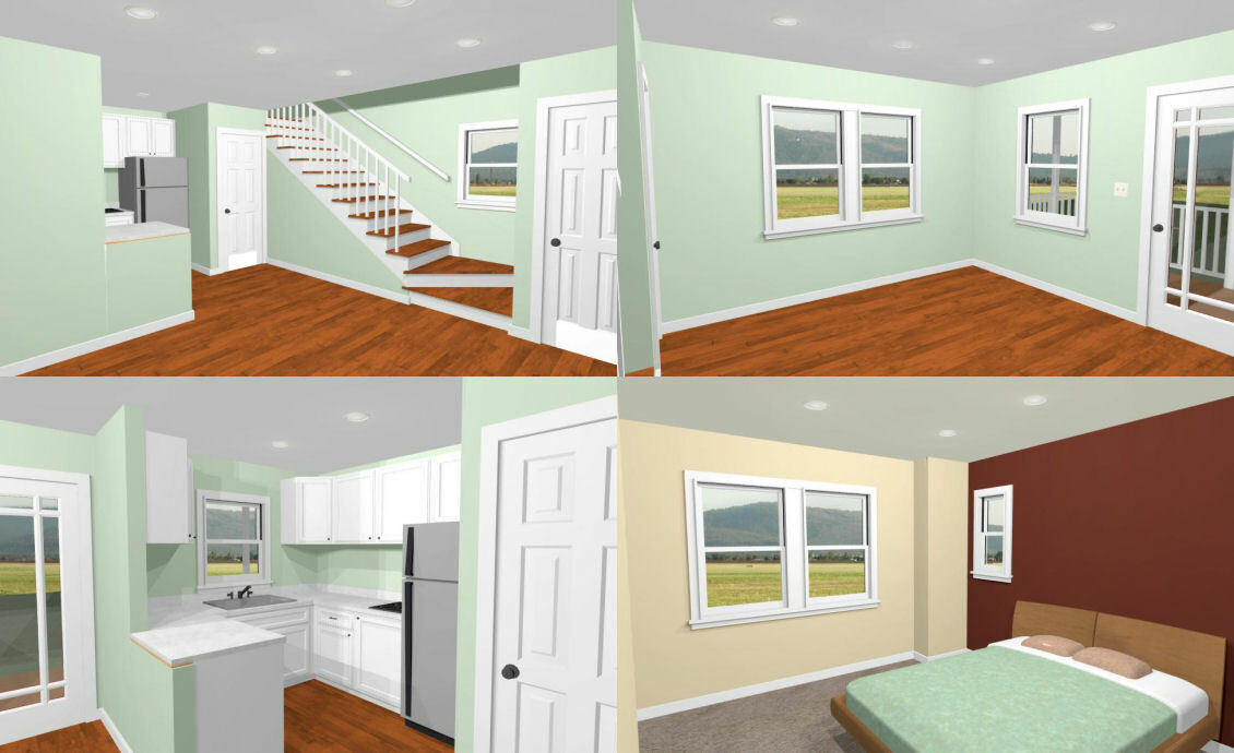 20×16 Tiny House — PDF Floor Plan — 537 sq ft — Model 5