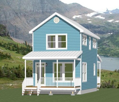 16×28 House — 2 Bedroom 1.5 Bath — PDF Floor Plan — 814 sq ft — Model 5B