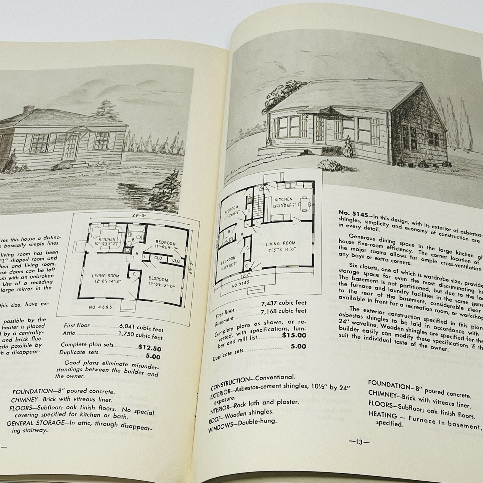 1949 Garlinghouse Economy Houses Home Blueprint Plans Brochure Catalog Book