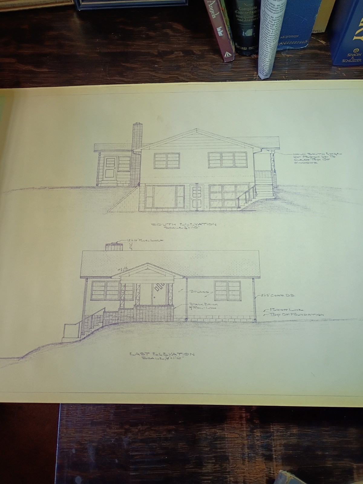 Vintage 1963 Blueprints Mid Century House Professional Architect of Renown Lot 1