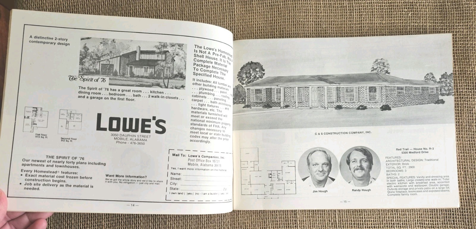 1976 Parade Of Homes Mobile Al Home Builders Ass. House Plans Book