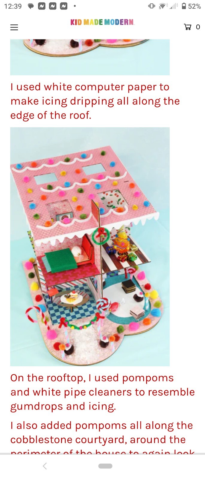 Vintage Kid Made Modern Design Your Own Modern House Craft Kit. Wood & Paper.