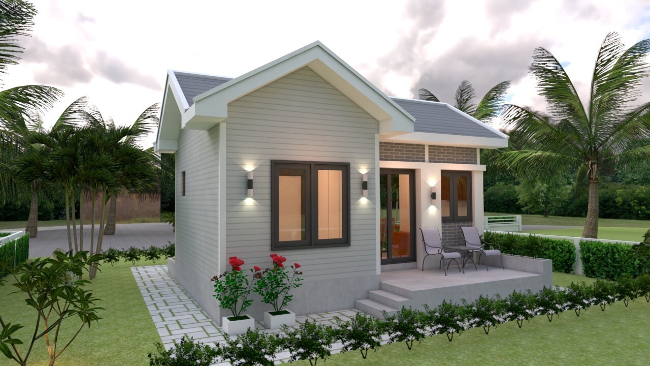 23×16 Feet Tiny House Plans 7×5 Meter One Bedroom Gable Roof PDF (A4 Hard Copy)