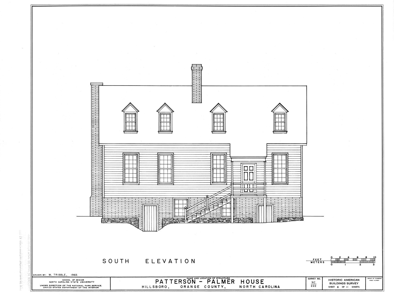 Traditional Colonial Style farmhouse, country home, 2 bedrooms, printed plans