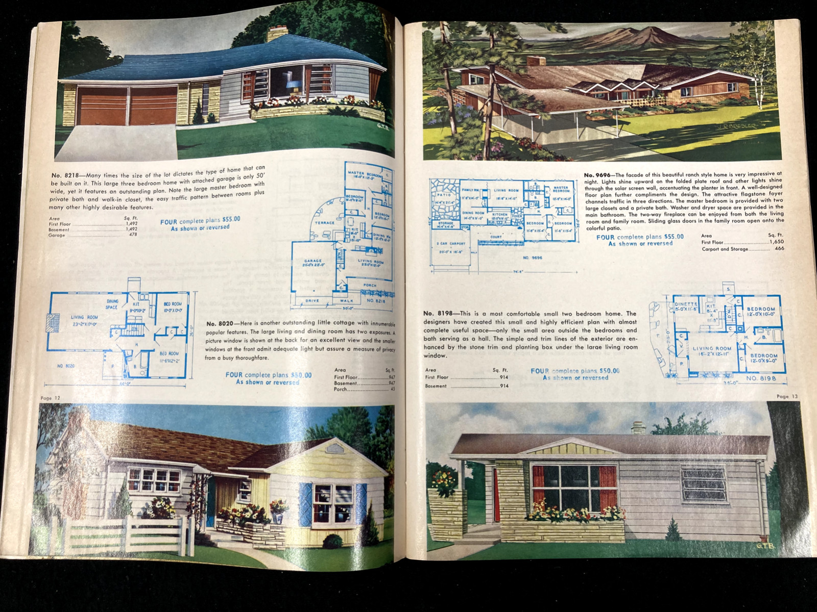 1960’S COTTAGES TO CASTLES, GARLINGHOUSE HOME PLAN SERVICE, 80 DESIGNS/FLR PLANS