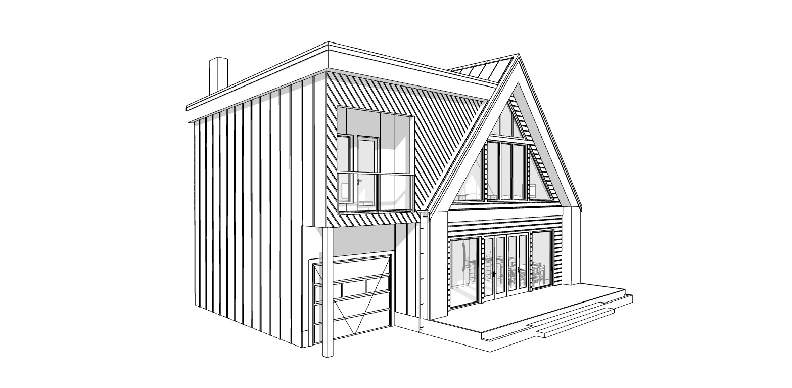 43’x29’ 3 Beds, 4 Baths Cozy A-Frame House Architecture Plans PDF Download.