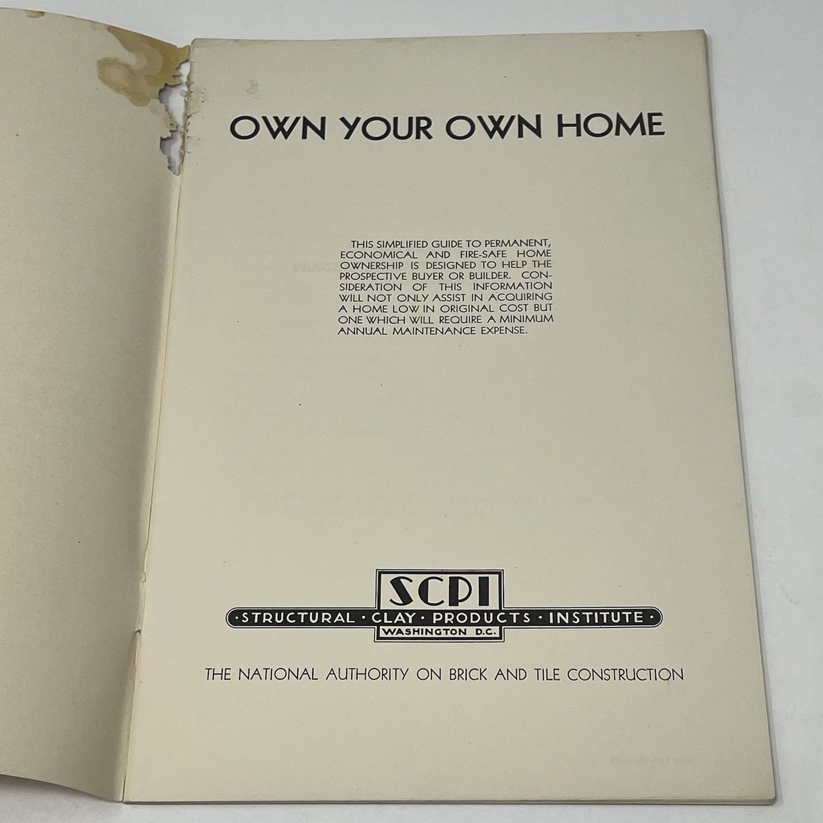 1939 Vincent Clay Products Own Your Own Home Design Plans Building Site Booklet