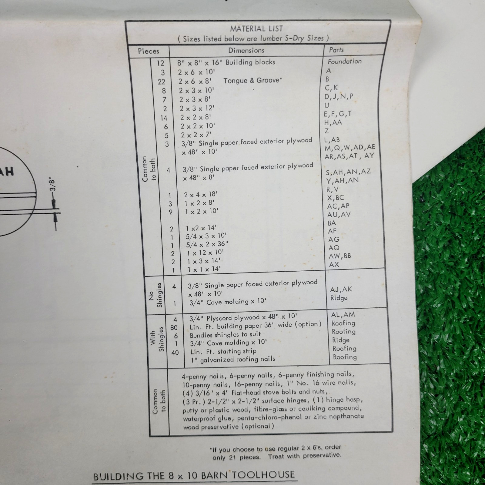 Vintage Shed Barn Storage Building Plans & Specs – Detailed Incl Materials List