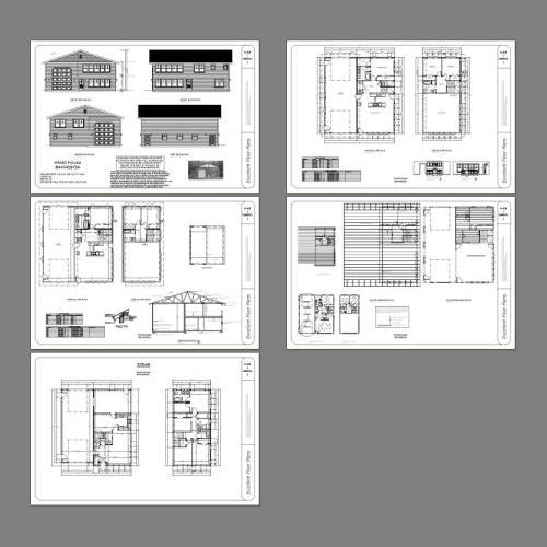 44×48 4-Plex with 1-RV Garage – PDF FloorPlan – 2,230 sqft – Model 4B