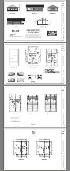 24×30 Duplex — PDF Floor Plan — 720 sq ft — Model 3A