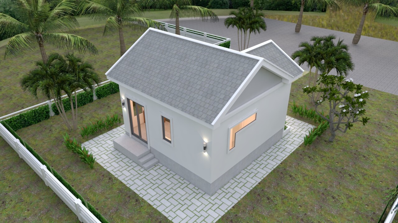 20×20 Feet Small Cottage Design 6×6 Meter One Bedroom Gable Roof (A4 Hard Copy)