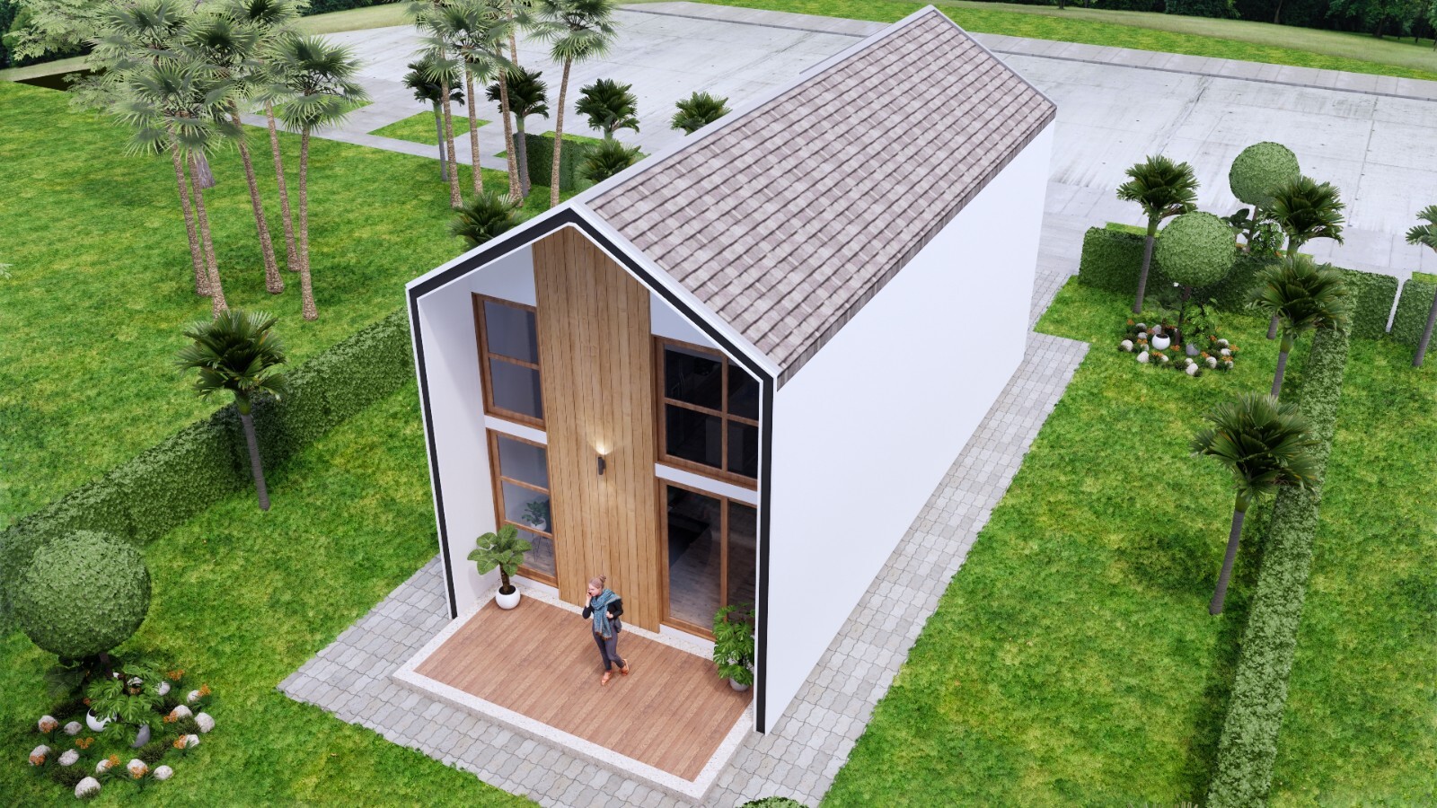 16×33 Feet House Plan 5×10 Meter 2 Beds 2 Baths Gable Roof PDF (A4 Hard Copy)