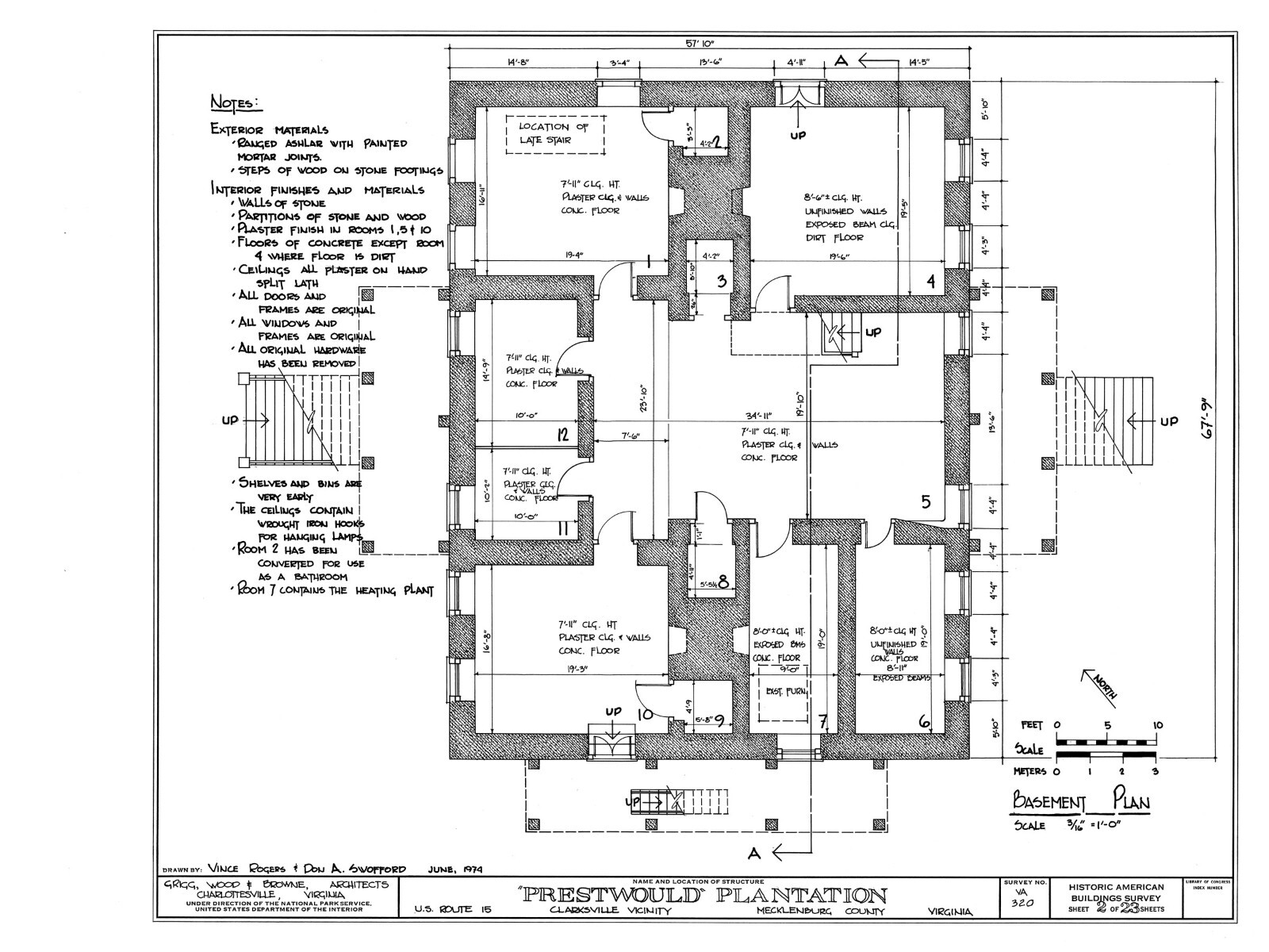 Architectural Home Plans, Prestwould Virginia Plantation Mansion w/ cottages