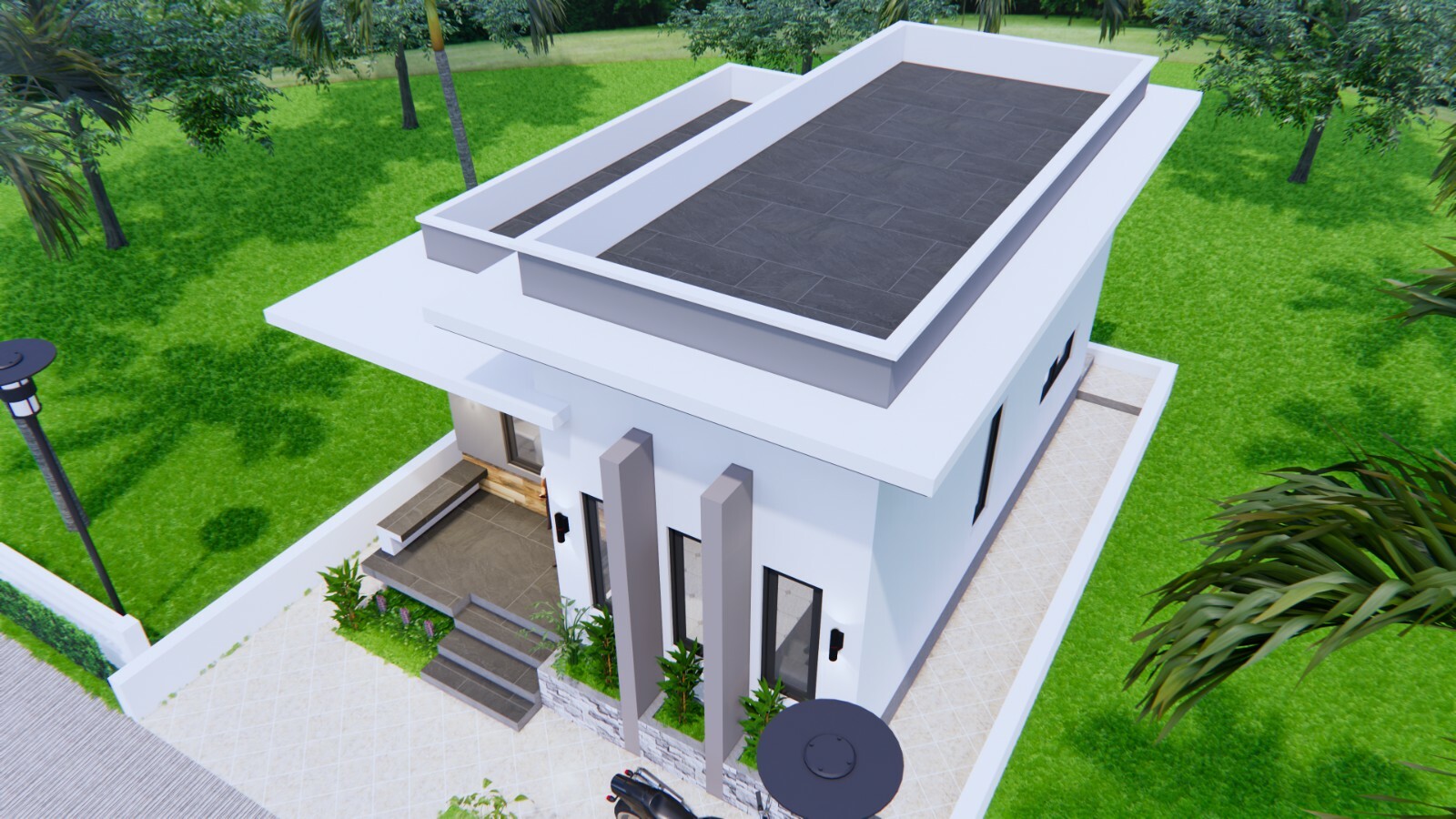 Custom Small House Plan 6×8 Meter 20×27 Feet 2 Bed 1 Bath Terrace (A4 Hard Copy)