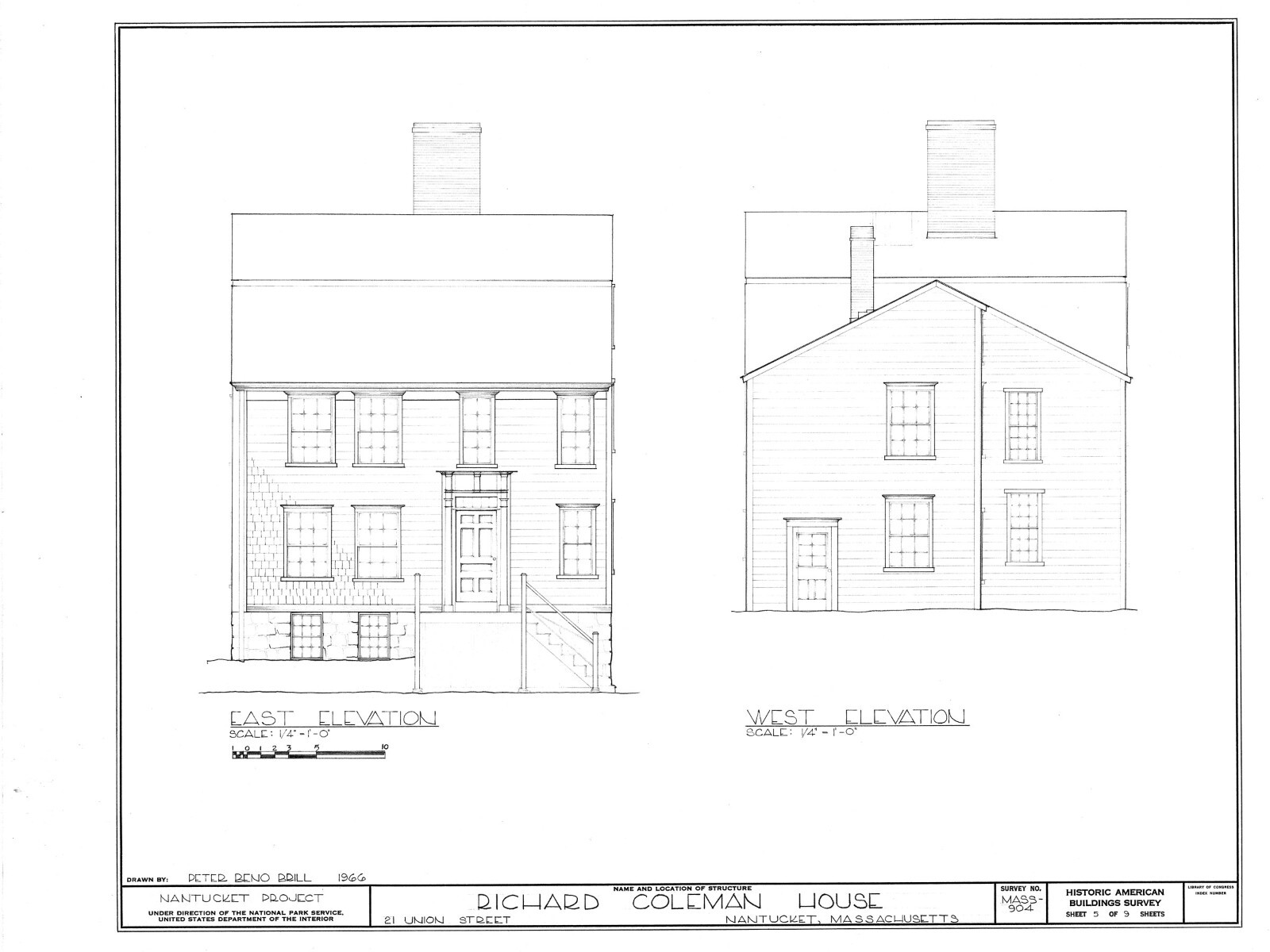 Colonial gambrel roof house plan, Early American, printed architectural drawings