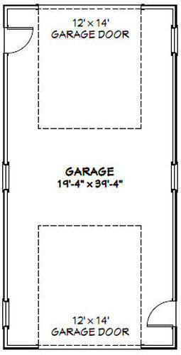 20×40 1-RV Garage — 800 sq ft — PDF Floor Plan — Model 2A