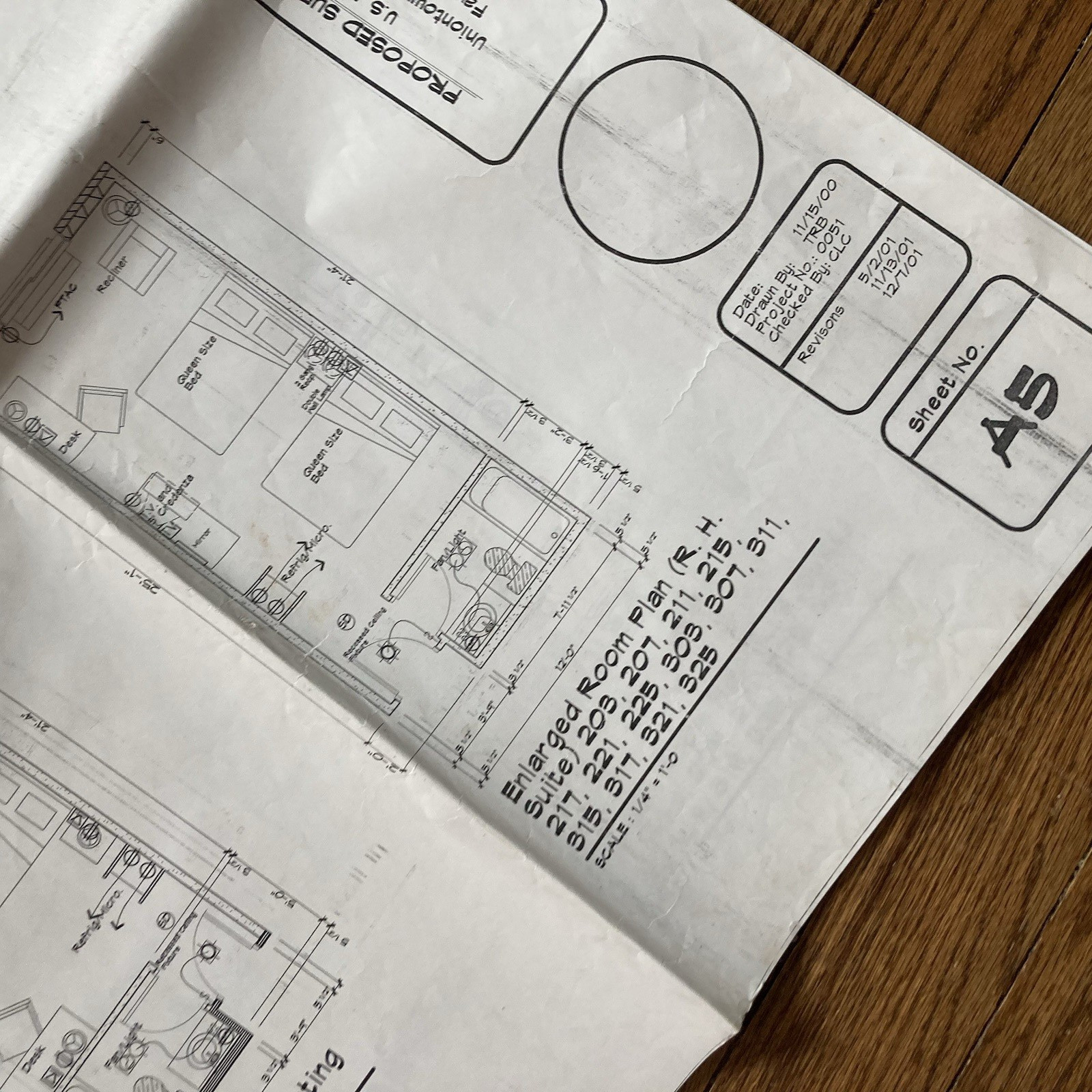 Large Foldout Architectural Blueprint Super 8 Motel Uniontown PA Y2K 24×36