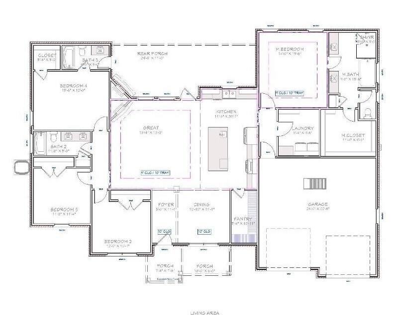 2300 sq.ft., 4 Bedroom, 3 Bath, 2-car garage – Craftsman Home / House Plan