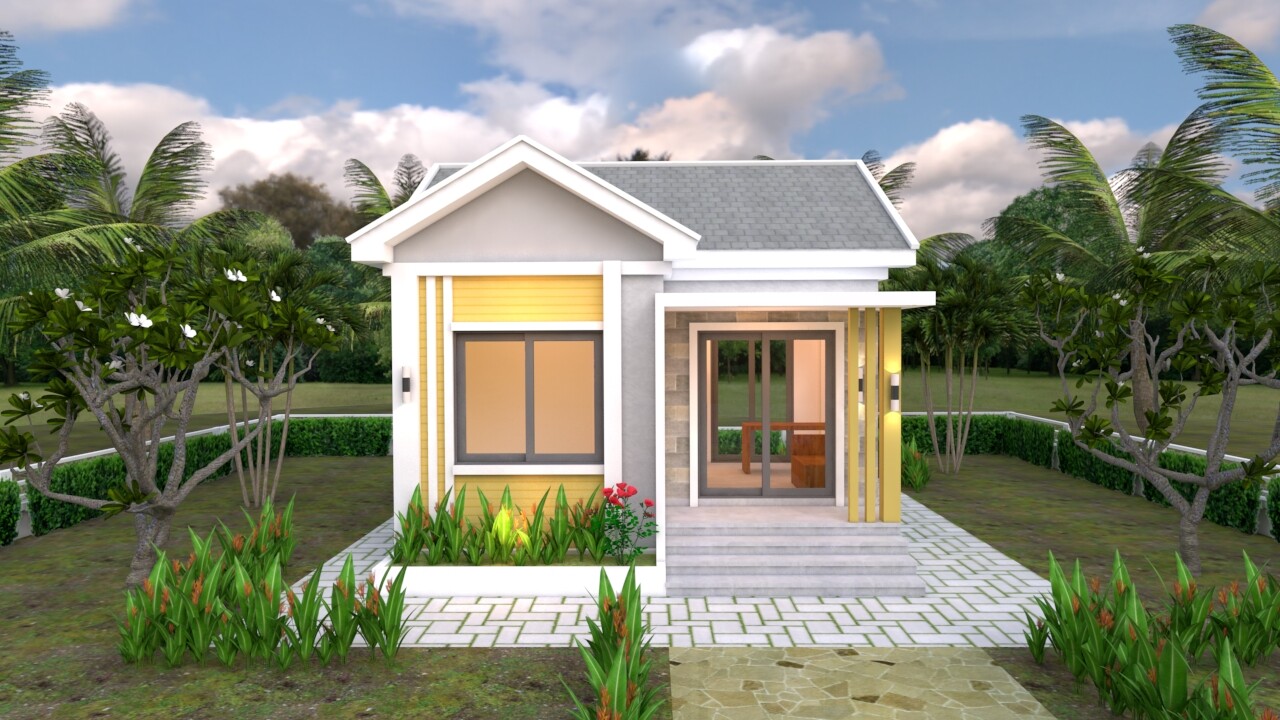 20×20 Feet Small Cottage Design 6×6 Meter One Bedroom Gable Roof (A4 Hard Copy)